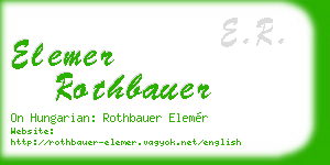 elemer rothbauer business card